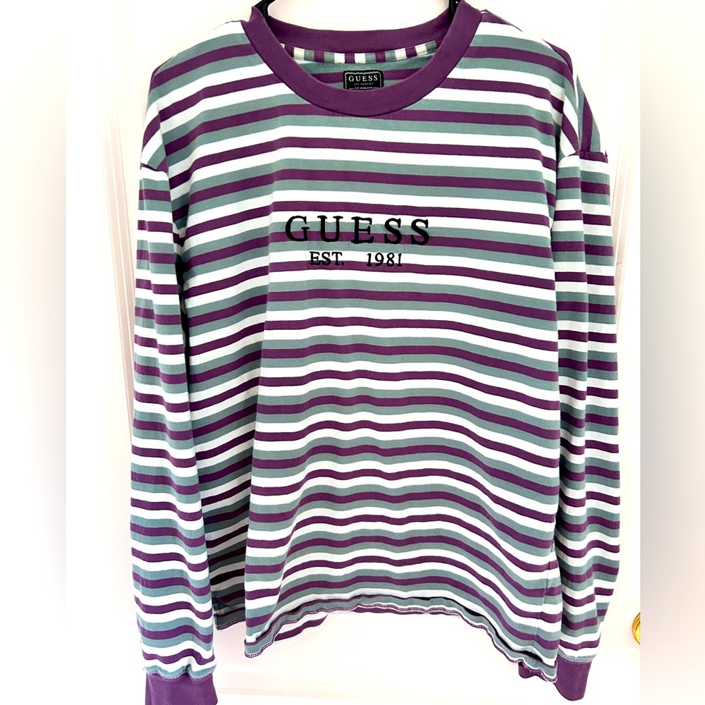 Men’s Guess Striped Long Sleeve Large